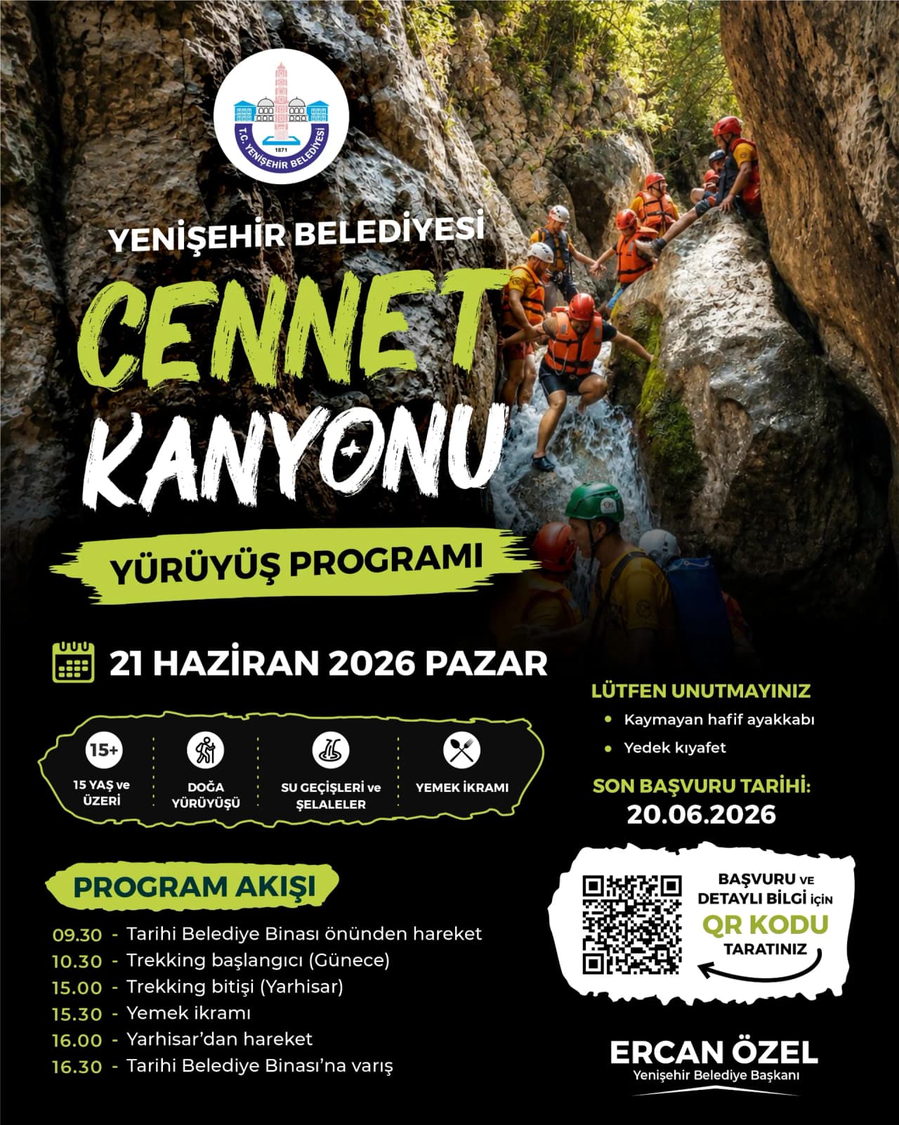 Günece Kanyonu Yürüyüş Programı